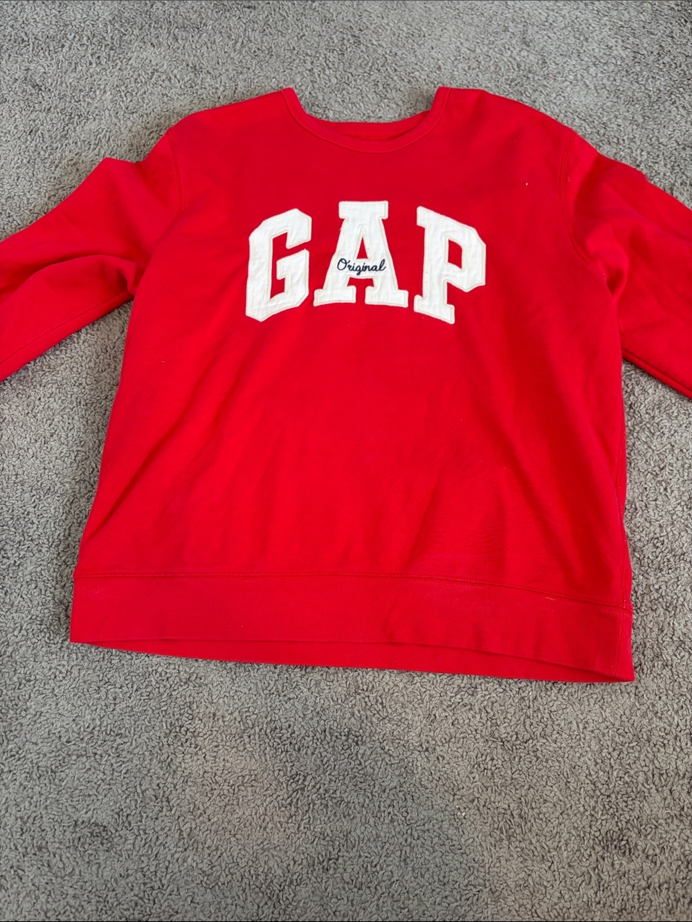 GAP Bright Red Crewneck Sweatshirt with White Logo